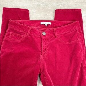 CAbi Crimson Red Corduroy Skinny Pants | High Rise | Fall Winter Chic